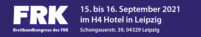 Banner FRK Breitbandkongress, 15.09.2021 in Leipzig
