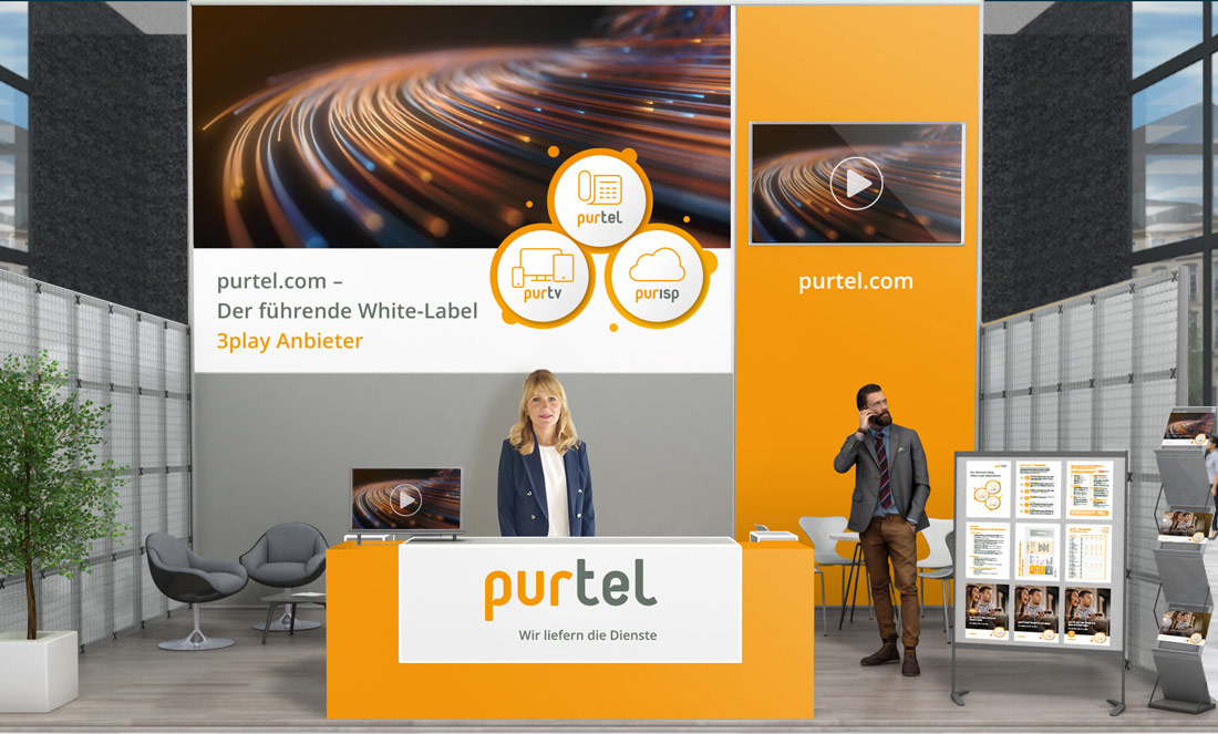 Der virtuelle Messestand von purtel auf der Fiberweek